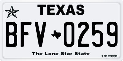 TX license plate BFV0259