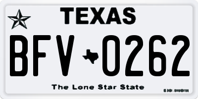 TX license plate BFV0262