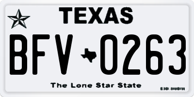 TX license plate BFV0263