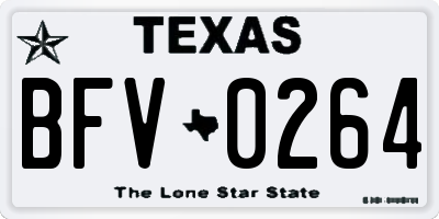 TX license plate BFV0264