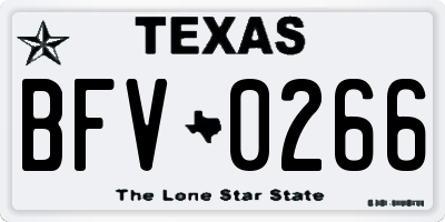 TX license plate BFV0266