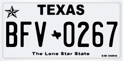 TX license plate BFV0267