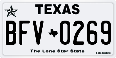 TX license plate BFV0269