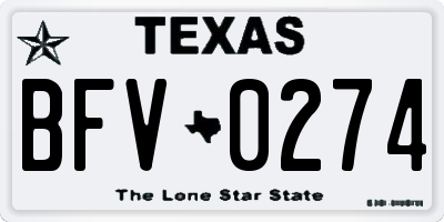 TX license plate BFV0274