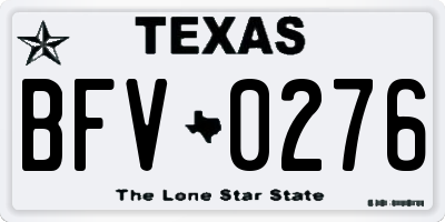 TX license plate BFV0276