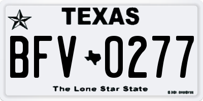 TX license plate BFV0277