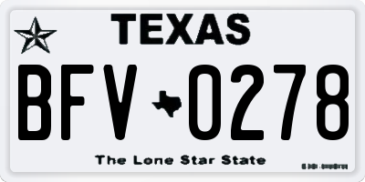 TX license plate BFV0278