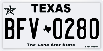 TX license plate BFV0280