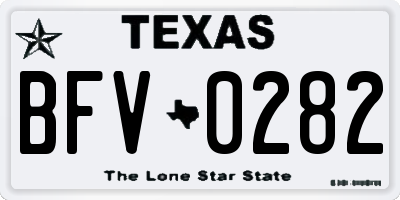 TX license plate BFV0282