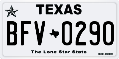TX license plate BFV0290