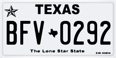 TX license plate BFV0292