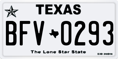 TX license plate BFV0293