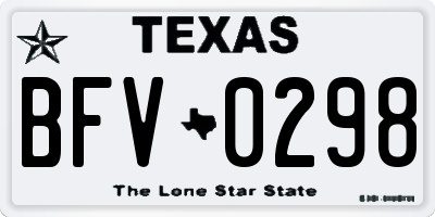 TX license plate BFV0298