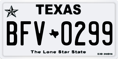 TX license plate BFV0299