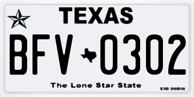 TX license plate BFV0302