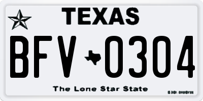 TX license plate BFV0304