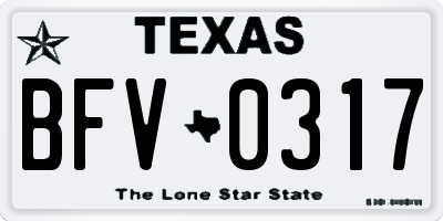 TX license plate BFV0317