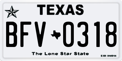 TX license plate BFV0318