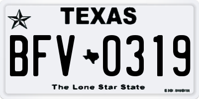 TX license plate BFV0319