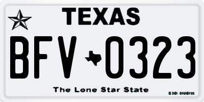 TX license plate BFV0323