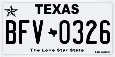 TX license plate BFV0326