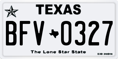 TX license plate BFV0327