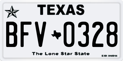 TX license plate BFV0328