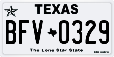 TX license plate BFV0329