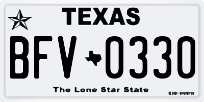 TX license plate BFV0330