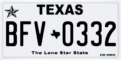 TX license plate BFV0332