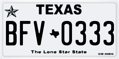 TX license plate BFV0333