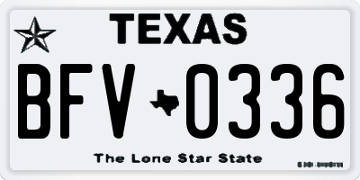 TX license plate BFV0336