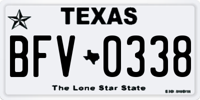 TX license plate BFV0338