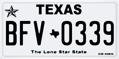 TX license plate BFV0339