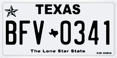 TX license plate BFV0341