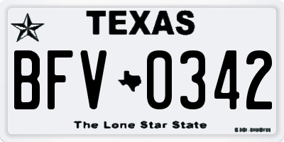 TX license plate BFV0342