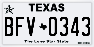 TX license plate BFV0343