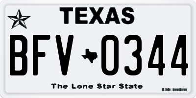 TX license plate BFV0344