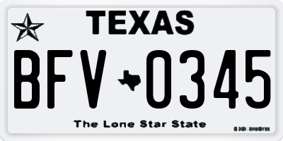 TX license plate BFV0345