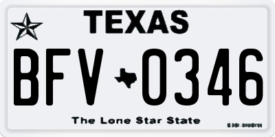 TX license plate BFV0346