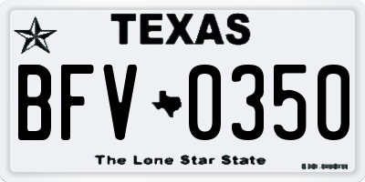 TX license plate BFV0350