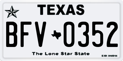 TX license plate BFV0352