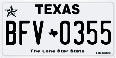 TX license plate BFV0355