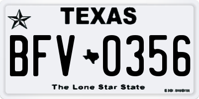 TX license plate BFV0356