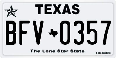 TX license plate BFV0357