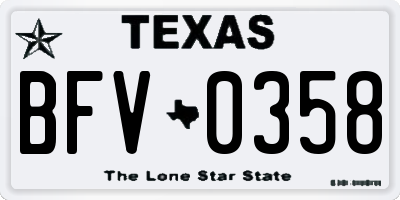TX license plate BFV0358