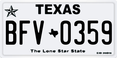TX license plate BFV0359