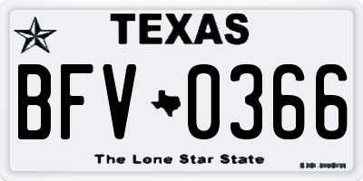 TX license plate BFV0366