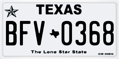TX license plate BFV0368