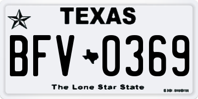 TX license plate BFV0369